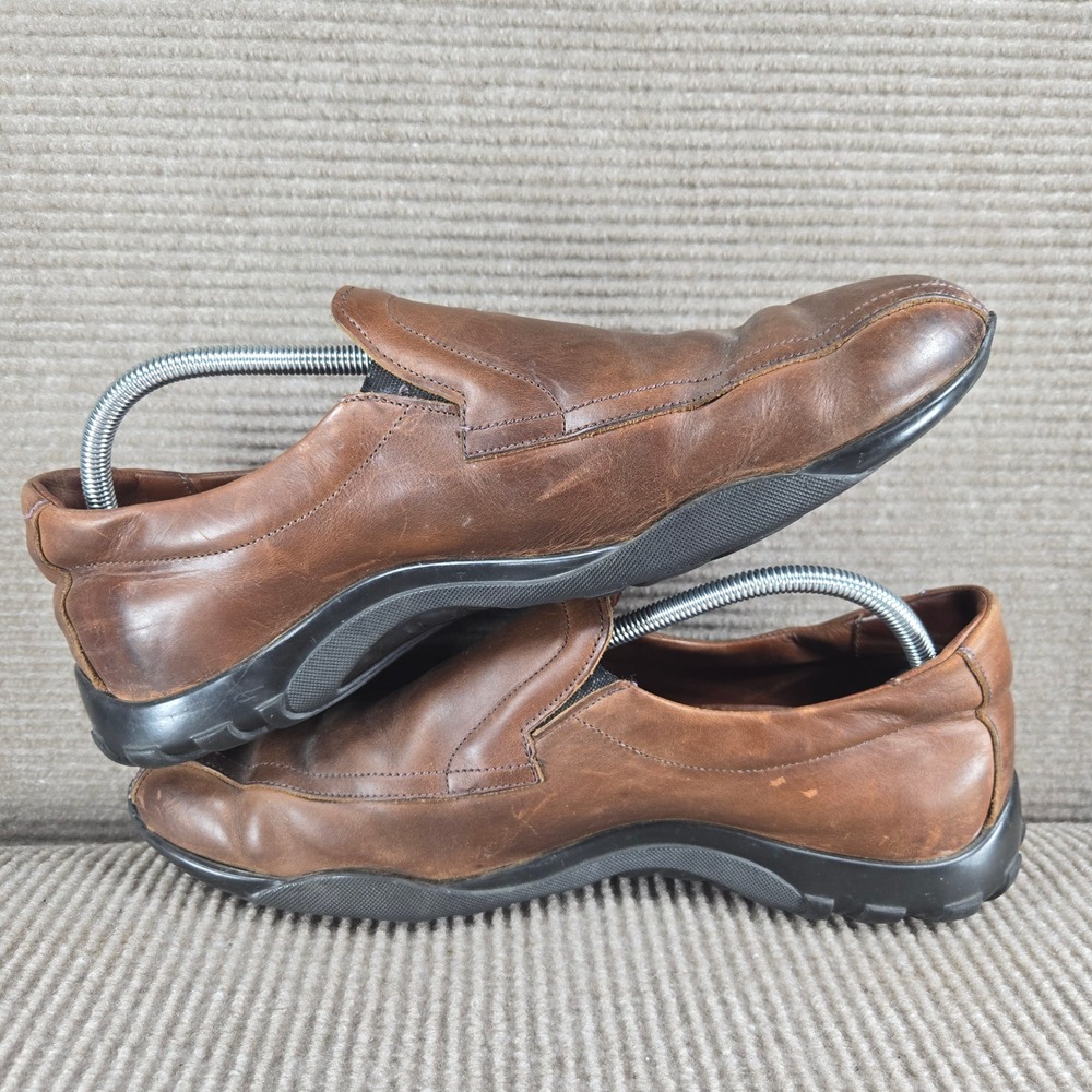 Allen Edmonds Mens 11 D Brown Leather Slip On Loafer Vintage Shoes 4209